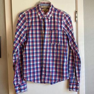 EUC Hollister Long Sleeve Button Down Shirt Men's Size‎ Large Pink Blue White